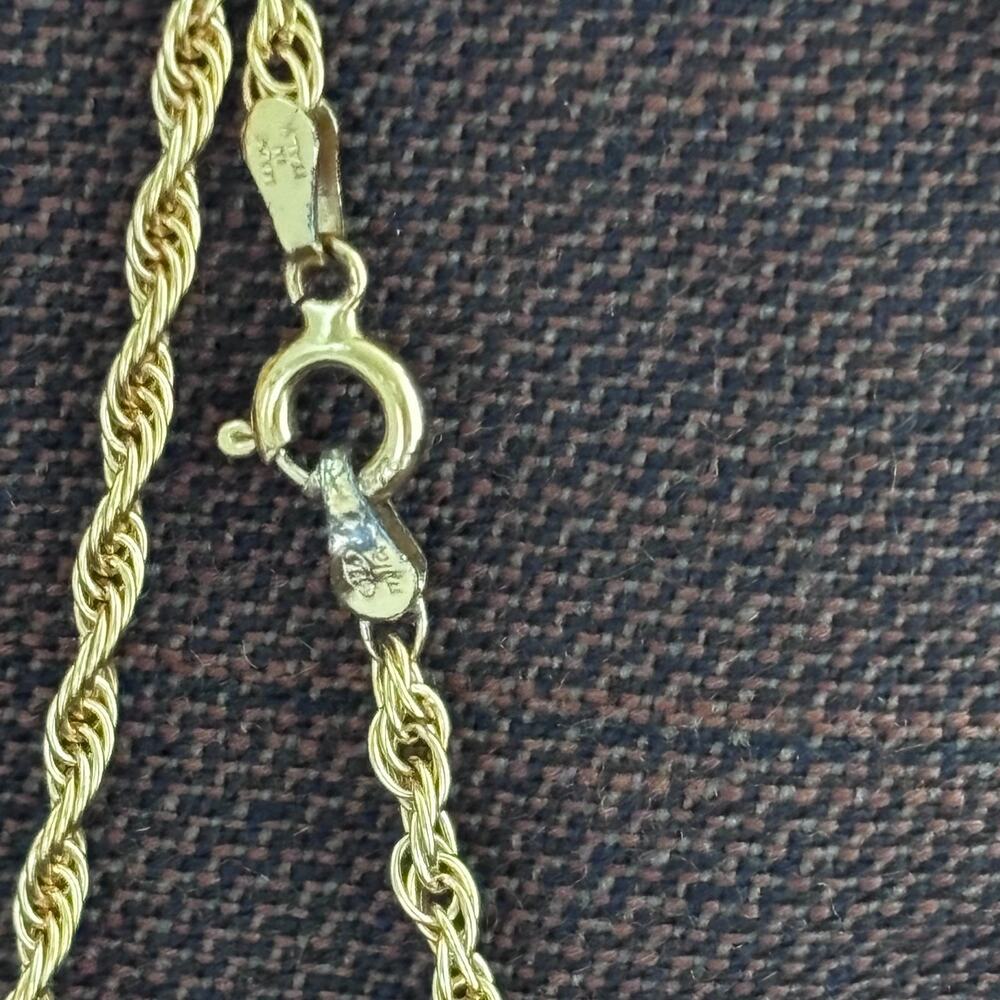 Milor 925 Italy Gold Bonded Sterling Silver Rope Chain Necklace 24" - Picture 5 of 9